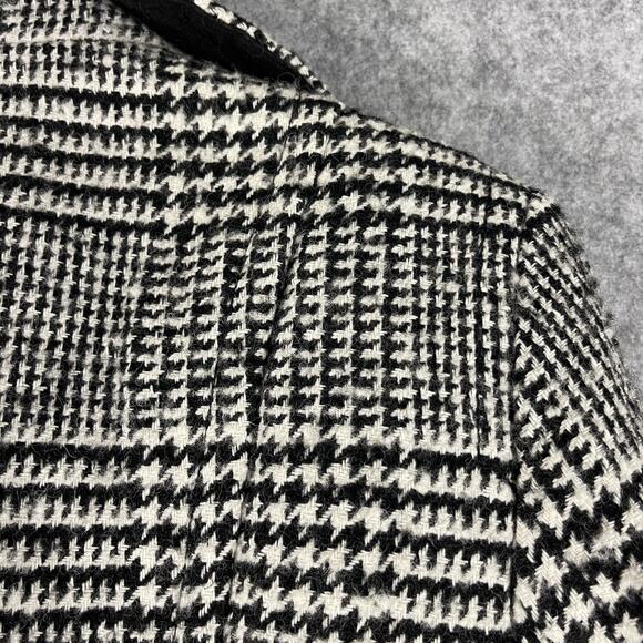 Banana Republic Wool Blend Coat Womens 6 Tall Houndstooth Double Breasted Preppy - Picture 13 of 14